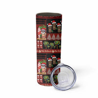 Hawaiian Christmas Skinny Tumbler - Mele Kalikimaka Island Holiday Vibes - Black Red LT03 - Polynesian Pride