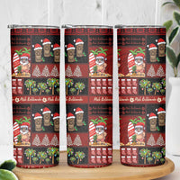 Hawaiian Christmas Skinny Tumbler - Mele Kalikimaka Island Holiday Vibes - Black Red LT03 - Polynesian Pride