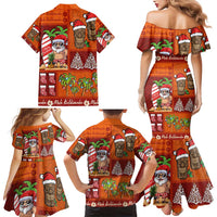 Hawaiian Christmas Family Matching Mermaid Dress and Hawaiian Shirt - Mele Kalikimaka Island Holiday Vibes - Red Orange LT03 - Polynesian Pride