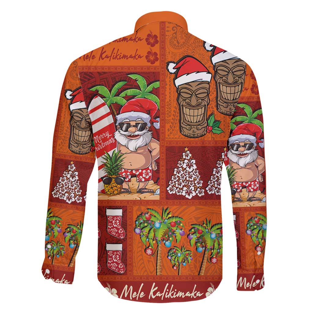 Hawaiian Christmas Family Matching Mermaid Dress and Hawaiian Shirt - Mele Kalikimaka Island Holiday Vibes - Red Orange LT03 - Polynesian Pride