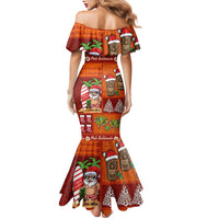 Hawaiian Christmas Family Matching Mermaid Dress and Hawaiian Shirt - Mele Kalikimaka Island Holiday Vibes - Red Orange LT03 - Polynesian Pride