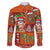 Hawaiian Christmas Family Matching Off The Shoulder Long Sleeve Dress and Hawaiian Shirt - Mele Kalikimaka Island Holiday Vibes - Red Orange