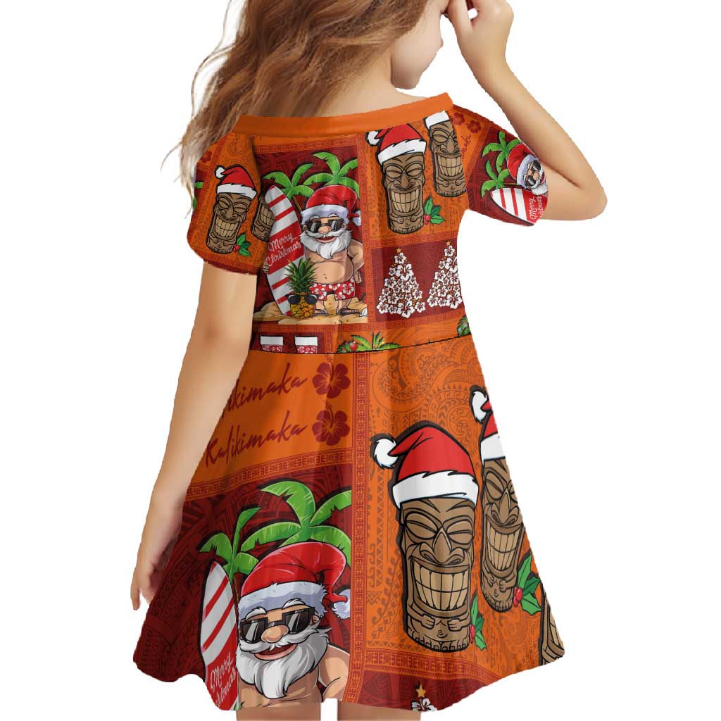 Hawaiian Christmas Family Matching Summer Maxi Dress and Hawaiian Shirt - Mele Kalikimaka Island Holiday Vibes - Red Orange LT03 - Polynesian Pride