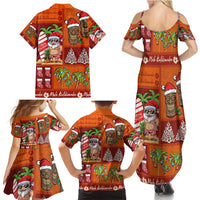 Hawaiian Christmas Family Matching Summer Maxi Dress and Hawaiian Shirt - Mele Kalikimaka Island Holiday Vibes - Red Orange LT03 - Polynesian Pride