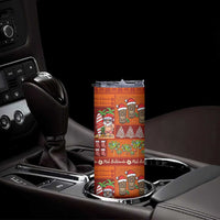 Hawaiian Christmas Skinny Tumbler - Mele Kalikimaka Island Holiday Vibes - Red Orange LT03 - Polynesian Pride