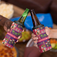 Hawaiian Christmas 4 in 1 Can Cooler Tumbler - Mele Kalikimaka Island Holiday Vibes - Pink Purple LT03 - Polynesian Pride
