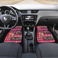 Hawaiian Christmas Car Mats - Mele Kalikimaka Island Holiday Vibes - Pink Purple