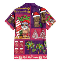 Hawaiian Christmas Family Matching Mermaid Dress and Hawaiian Shirt - Mele Kalikimaka Island Holiday Vibes - Pink Purple LT03 - Polynesian Pride