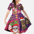 Hawaiian Christmas Family Matching Off The Shoulder Long Sleeve Dress and Hawaiian Shirt - Mele Kalikimaka Island Holiday Vibes - Pink Purple