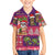 Hawaiian Christmas Family Matching Off The Shoulder Long Sleeve Dress and Hawaiian Shirt - Mele Kalikimaka Island Holiday Vibes - Pink Purple