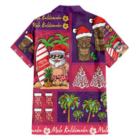 Hawaiian Christmas Family Matching Puletasi and Hawaiian Shirt - Mele Kalikimaka Island Holiday Vibes - Pink Purple LT03 - Polynesian Pride