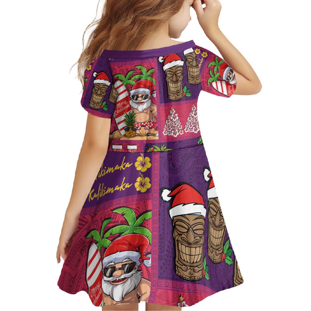 Hawaiian Christmas Family Matching Summer Maxi Dress and Hawaiian Shirt - Mele Kalikimaka Island Holiday Vibes - Pink Purple LT03 - Polynesian Pride