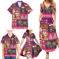 Hawaiian Christmas Family Matching Summer Maxi Dress and Hawaiian Shirt - Mele Kalikimaka Island Holiday Vibes - Pink Purple LT03 - Polynesian Pride