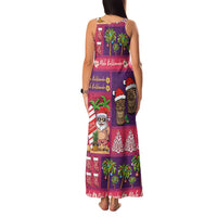 Hawaiian Christmas Family Matching Tank Maxi Dress and Hawaiian Shirt - Mele Kalikimaka Island Holiday Vibes - Pink Purple LT03 - Polynesian Pride