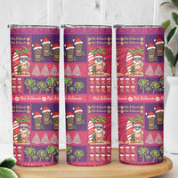 Hawaiian Christmas Skinny Tumbler - Mele Kalikimaka Island Holiday Vibes - Pink Purple LT03 - Polynesian Pride