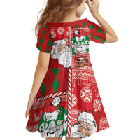 Australian Christmas Family Matching Off The Shoulder Long Sleeve Dress and Hawaiian Shirt - Santa Koala Kangaroo and Holiday Cheer LT03 - Polynesian Pride