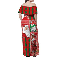 Australian Christmas Family Matching Off Shoulder Maxi Dress and Hawaiian Shirt - Santa Koala Kangaroo and Holiday Cheer LT03 - Polynesian Pride