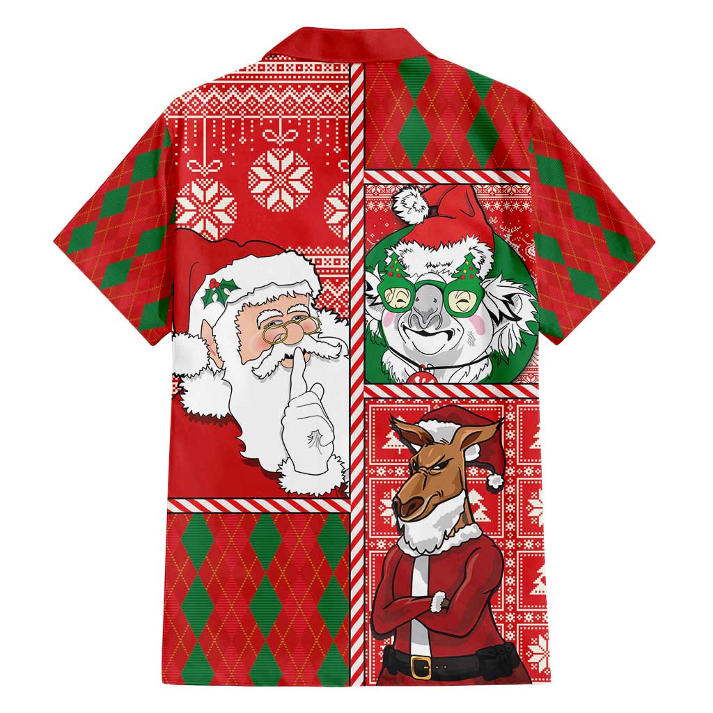 Australian Christmas Family Matching Tank Maxi Dress and Hawaiian Shirt - Santa Koala Kangaroo and Holiday Cheer LT03 - Polynesian Pride