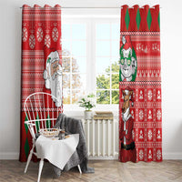 Australian Christmas Window Curtain - Santa Koala Kangaroo and Holiday Cheer LT03 - Polynesian Pride