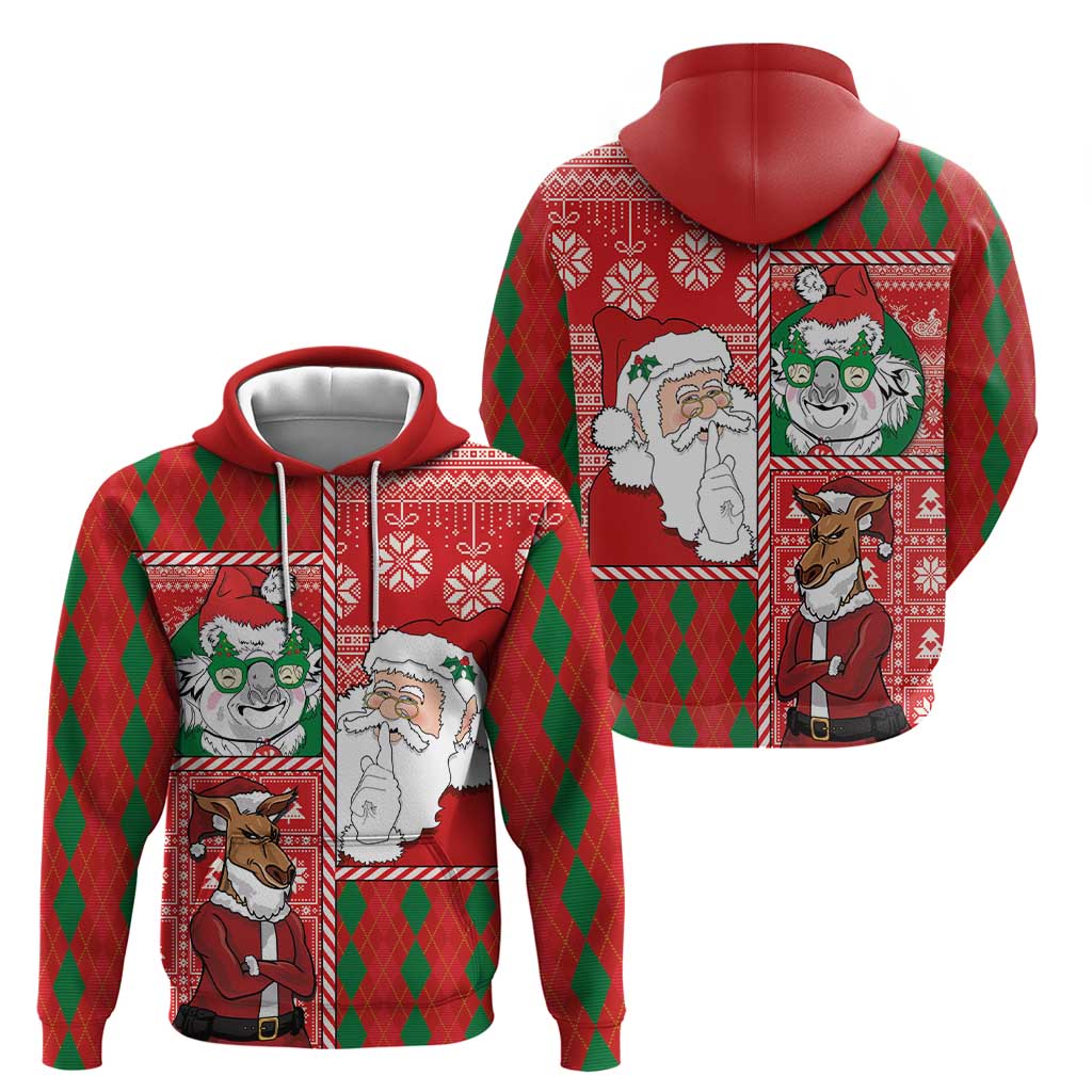 Australian Christmas Zip Hoodie - Santa Koala Kangaroo and Holiday Cheer LT03 - Polynesian Pride