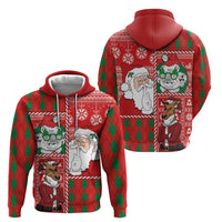 Australian Christmas Zip Hoodie - Santa Koala Kangaroo and Holiday Cheer LT03 - Polynesian Pride