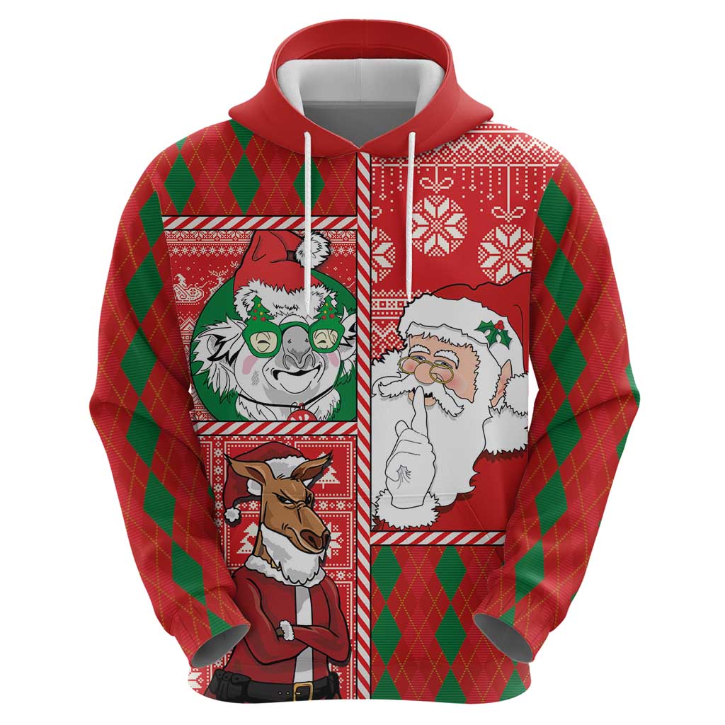 Australian Christmas Zip Hoodie - Santa Koala Kangaroo and Holiday Cheer LT03 - Polynesian Pride