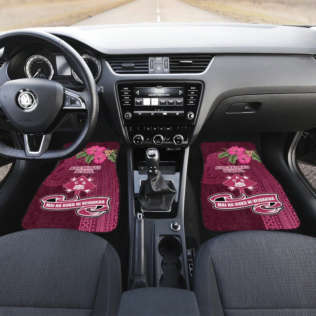Fiji Adi Cakobau School Car Mats Tropical Flower and Tapa Pattern LT03 - Polynesian Pride