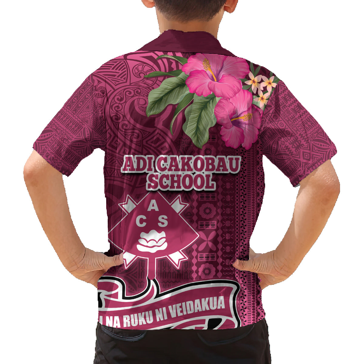 Fiji Adi Cakobau School Family Matching Puletasi Dress and Hawaiian Shirt Tropical Flower and Tapa Pattern LT03 - Polynesian Pride