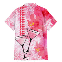 Hawaiian Cocktail Valentine Day Family Matching Mermaid Dress and Hawaiian Shirt Hibiscus Kakau Pattern Pink Version LT03 - Polynesian Pride