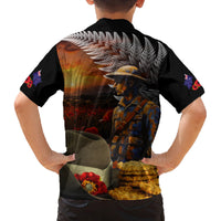 Slouch Hat and Biscuits ANZAC Family Matching Tank Maxi Dress and Hawaiian Shirt with Soldier Silver Fern LT03 - Polynesian Pride