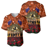 The Rising Sun Badge ANZAC Baseball Jersey Last Post Field of Poppy Starry Night Style LT03 - Polynesian Pride