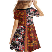 Japanese Culture Hawaii Style Family Matching Mermaid Dress and Hawaiian Shirt Hawaiian Tribal and Japanese Pattern Together Culture LT03 - Polynesian Pride