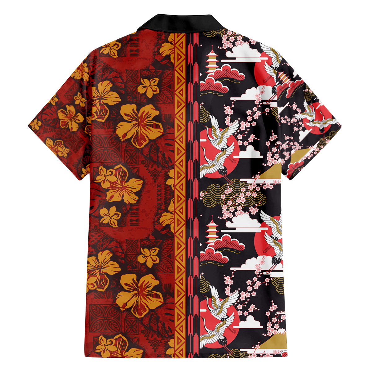 Japanese Culture Hawaii Style Family Matching Puletasi and Hawaiian Shirt Hawaiian Tribal and Japanese Pattern Together Culture LT03 - Polynesian Pride