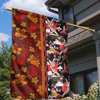 Pan-Pacific Festival Garden Flag Hawaiian Tribal and Japanese Pattern Together Culture