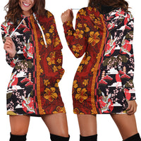 Japanese Culture Hawaii Style Hoodie Dress Hawaiian Tribal and Japanese Pattern Together Culture LT03 - Polynesian Pride
