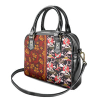 Pan-Pacific Festival Shoulder Handbag Hawaiian Tribal and Japanese Pattern Together Culture