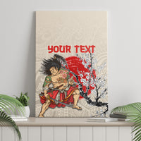 Personalised Pan-Pacific Festival Canvas Wall Art Japanese Samurai with Hawaiian Pattern