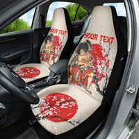 Personalised Pan-Pacific Festival Car Seat Cover Japanese Samurai with Hawaiian Pattern
