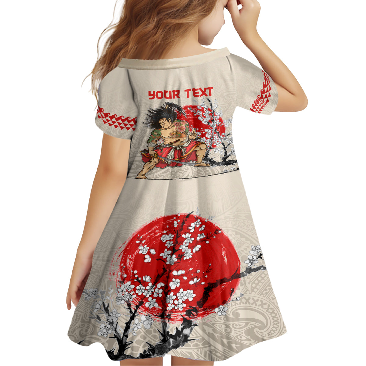 Personalised Japanese Culture Hawaii Style Family Matching Summer Maxi Dress and Hawaiian Shirt Japanese Samurai with Hawaiian Pattern LT03 - Polynesian Pride