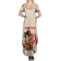 Personalised Japanese Culture Hawaii Style Family Matching Summer Maxi Dress and Hawaiian Shirt Japanese Samurai with Hawaiian Pattern LT03 - Polynesian Pride