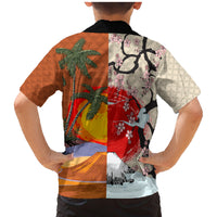 Japanese Culture Hawaii Style Family Matching Mermaid Dress and Hawaiian Shirt Mauna Kea and Fuji Mountains LT03 - Polynesian Pride