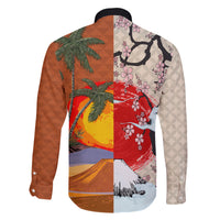 Japanese Culture Hawaii Style Family Matching Mermaid Dress and Hawaiian Shirt Mauna Kea and Fuji Mountains LT03 - Polynesian Pride