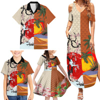 Japanese Culture Hawaii Style Family Matching Summer Maxi Dress and Hawaiian Shirt Mauna Kea and Fuji Mountains LT03 - Polynesian Pride