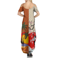 Japanese Culture Hawaii Style Family Matching Summer Maxi Dress and Hawaiian Shirt Mauna Kea and Fuji Mountains LT03 - Polynesian Pride