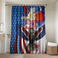 Philippines and United States Semiquincentennial Bathroom Set Eagle and National Flag Style