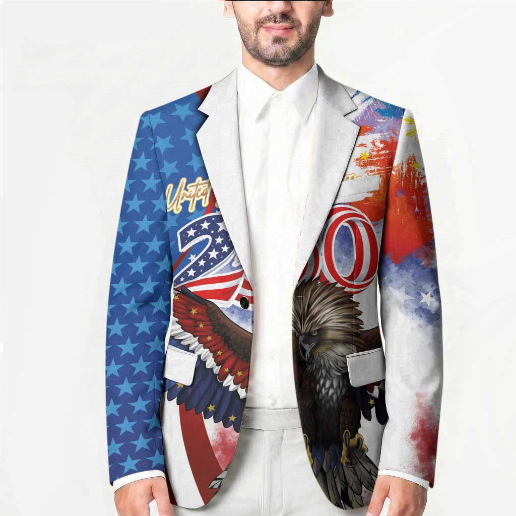 Philippines and United States Semiquincentennial Blazer Eagle and National Flag Style