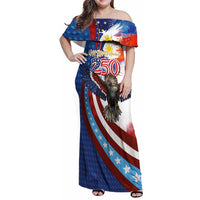 Philippines and United States Semiquincentennial Family Matching Off Shoulder Maxi Dress and Hawaiian Shirt Eagle and National Flag Style LT03 Mom's Dress Multicolor - Polynesian Pride