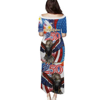 Philippines and United States Semiquincentennial Family Matching Puletasi and Hawaiian Shirt Eagle and National Flag Style LT03 - Polynesian Pride
