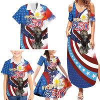Philippines and United States Semiquincentennial Family Matching Summer Maxi Dress and Hawaiian Shirt Eagle and National Flag Style LT03 - Polynesian Pride