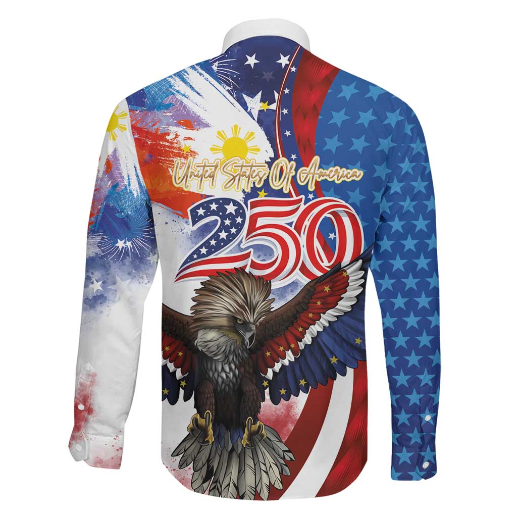 Philippines and United States Semiquincentennial Family Matching Summer Maxi Dress and Hawaiian Shirt Eagle and National Flag Style LT03 - Polynesian Pride